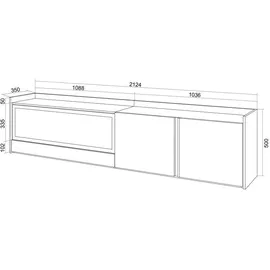 SKRAUT HOME Lowboard 212x50 cm Beige Holzwerkstoff