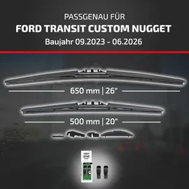 Heyner Flachbalkenwischer 500 mm für Ford Transit Custom Nugget (09.2023 - 01.2026) Hybrid