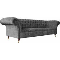 JVmoebel Chesterfield-Sofa, Chesterfield Sofa Wohnzimmer Klassisch Design Sofas Couch grau
