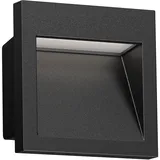 ledscom.de LED Wandeinbauleuchte NOLA Aluminium 90 x 90 mm inkl. warmweiß schwarz