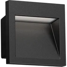 ledscom.de LED Wandeinbauleuchte NOLA Aluminium 90 x 90 mm inkl. warmweiß schwarz