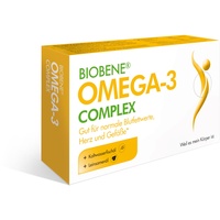 Biobene Omega 3 Complex - hochdosierte Omega 3 Kapseln - gut für normale Bluttfettwerte, Herz und Gefässe - 60 Kapseln