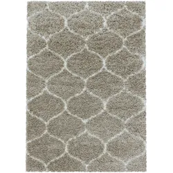 Teppich Hochflor Shaggy Skandi-Muster Polypropylen Wohnzimmer Beige Rechteckig 240x340 | Kadima Design