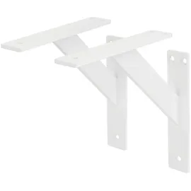ML-Design 2 Stück Regalhalterung 180x180mm Weiß Aluminium, Schwebende Regalwinkel