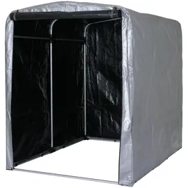 Proregal Fahrradgarage HxBxT 201x157x201cm Foliengarage Aufbewahrungsgarage Garagenzelt Silber Alu UV-Schutz wasserfest