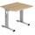 Hammerbacher höhenverstellbarer Schreibtisch eiche quadratisch, C-Fuß-Gestell silber 80,0 x 80,0 cm