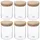 Wellhome Set mit 6 Gläsern aus Glas und Holz transparent 600 ml