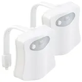 Lunartec 2er Pack LED-Toilettenlicht mit Licht- und Bewegungssensor