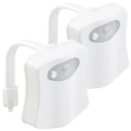 Lunartec 2er Pack LED-Toilettenlicht mit Licht- und Bewegungssensor