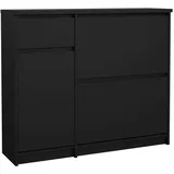 Livetastic Schuhschrank Schwarz, - 108.9x92.9x31.5 cm,