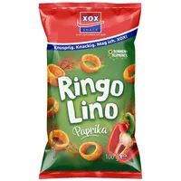 XOX Knabberei, XOX Ringolino Paprika knuspriger Kartoffelsnack mit Wuerze 100g