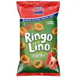 XOX Knabberei, XOX Ringolino Paprika knuspriger Kartoffelsnack mit Wuerze 100g