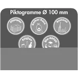 stumpf metall Stumpf Piktogramm-Set weiß 5 Stk. Ø 100 mm - 5408810
