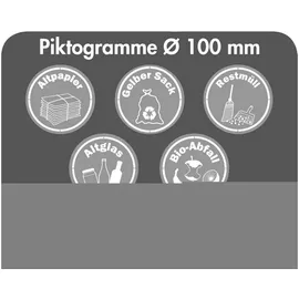 stumpf metall Stumpf Piktogramm-Set weiß 5 Stk. Ø 100 mm - 5408810
