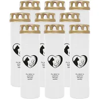 HS Candle Grabkerze GK-03999 (9-tlg), Grabkerze Brenndauer 100 Stunden mit Tier-Motiv
