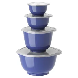 Rosti Rührschüssel Set 4tlg. mit Deckel, "Margrethe" blau Electric blue) 0,25+0,5+1,5+3,0L