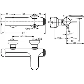 Ideal Standard Melange AP Einhandwannenmischer (A4271AA)