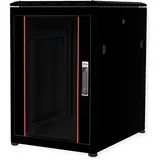 Roline 19-Zoll Netzwerkschrank Pro 16 HE, 600x800 BxT Glastür, schwarz
