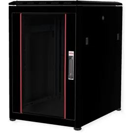 Roline 19-Zoll Netzwerkschrank Pro 16 HE, 600x800 BxT Glastür schwarz