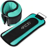 4FIZJO Knöchel & Handgelenkgewichte, 2x1,5 kg, Neopren und Gusseisen, Set Gewichtsmanschetten für Fitness Pilates Yoga Aerobic, Gewichte für beine und arme, Handgelenk & Ankle weights, Farbe: Grün