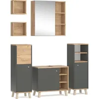 Vicco Badmöbelset Midischrank Waschtischunterschrank Spiegelschrank Senyo