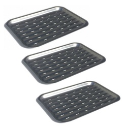 Grillfürst Grillschale 3x Grillfürst Grillpfanne / Grillschale Edelstahl 24 x 34 cm