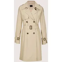 Madeleine Trenchcoat MADELEINE "Trenchcoat Eleganter gefütterter Zweireiher", Damen, Gr. 44, beige (cappuccino), Obermaterial: 80% Polyester PES. 20% Viskose CV., Modern, Mäntel, Trench Longform