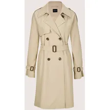 Madeleine Trenchcoat MADELEINE "Trenchcoat Eleganter gefütterter Zweireiher", Damen, Gr. 44, beige (cappuccino), Obermaterial: 80% Polyester PES. 20% Viskose CV., Modern, Mäntel, Trench Longform