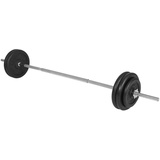 GYRONETICS GYRONETICS® Langhantel Set - incl. Langhantelstange, 2x5kg, 4x10kg, Hantelscheiben, 25mm, mit 2 Sternverschlüssen, Griff Gerändelt, Verchromt - Hanteln, Gewichten, Krafttraining