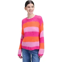 Cartoon Damen, Strickpullover mit Blockstreifen", Pink/Orange,40 - 40,