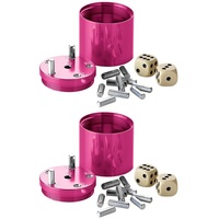 Bestsaller SUPER SIX Würfelspiel Aluminum (pink (2 Stück))