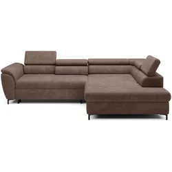 Ecksofa Tempo Stoff Brown