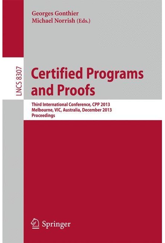Certified Programs And Proofs  Kartoniert (TB)