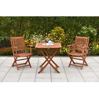 Merxx Cordoba Set 3-tlg. Tisch 70 x 70 cm braun klappbar
