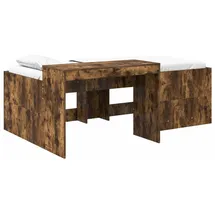 vidaXL Hochbett mit Schreibtisch für Kinder 3422647 90 x 200 cm Eiche braun Geräucherte Eiche