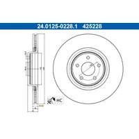 ATE Bremsscheibe 24.0125-0228.1