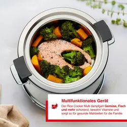 Solis Reiskocher, Dampfgarfunktion, 1,2 Liter, Warmhaltefunktion, beschichtet