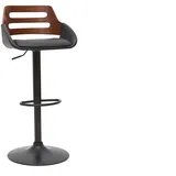 miliboo Design-Barhocker höhenverstellbar  schwarz/Walnuss