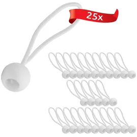 ECENCE Spanngummis mit Kugel 25 Stück 0,15 x 0,15 x 0,15 m Weiss