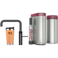 »QUOOKER FUSION SQUARE Festauslauf Schwarz COMBI B mit CUBE 2 *Der Wasserhahn, der alles kann! (22FSBLKCUBE)« (2-St) 100°C Kochendwasserhahn mit... - Schwarz