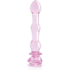 Dream Toys Glaze Glass 8" Rosebud Beaded Dildo 19.3 cm