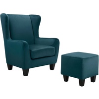 loft24 Sessel Spicy, Sitzhöhe 44 cm, Polstersessel, Fernsehsessel blau