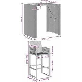 vidaXL Gartenbar Set 5-tlg. Grau