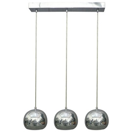SalesFever Hängeleuchte »Ava«, 3 flammig-flammig, Lampenschirme aus verchromten Metall im Glanz-Design,