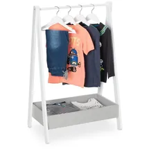 Relaxdays Garderobenständer Kinder 99 x 63,5 x 42 cm Grau-Weiß