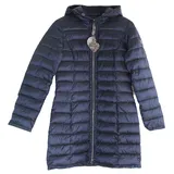 Betty Barclay Damen Jacke Steppjacke Mantel Parka lang Stepp Winter blau Kapuze Grösse 36 - Blau - 36