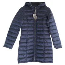 Betty Barclay Damen Jacke Steppjacke Mantel Parka lang Stepp Winter blau Kapuze Grösse 36 - Blau - 36