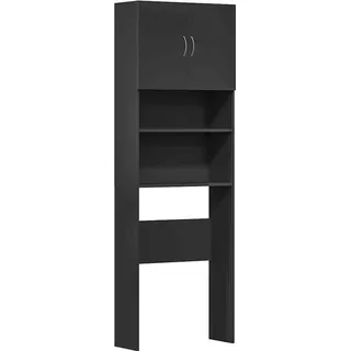 vidaXL Waschmaschinenschrank Schwarz 64x24x190 cm Holzwerkstoff
