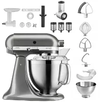 KitchenAid 4,8 L 5KSM185 Artisan Küchenmaschine Allrounderset Fleischwolf+Spritzgebäck+Gemüseschneider, Farbe:Medallion