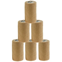 meDDio Bandage 1/3/6 Haftbandagen Größe+Farbe wählbar, 6 Stück 10 cm beige beige